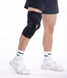 Zegarowy stabilizator kolana z regulacją kąta zgięcia MSupport Red 