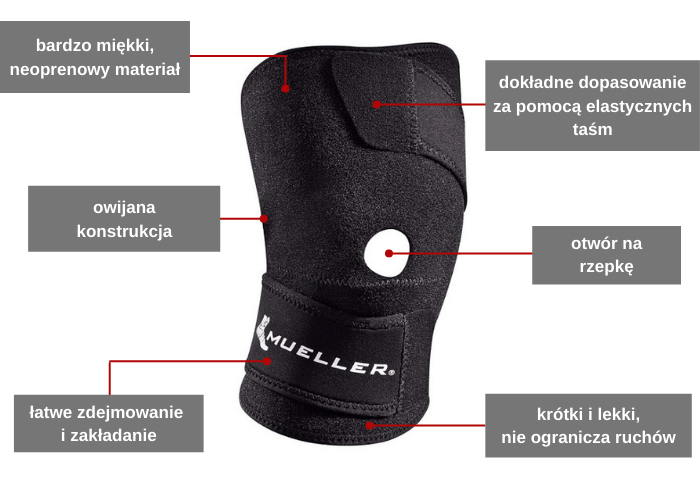 Miękka owijana opaska na kolano Mueller 53457