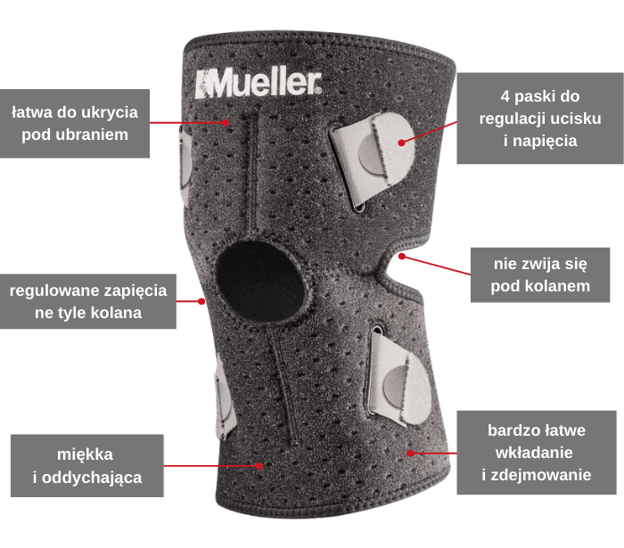 Stabilizator kolana rozpinany Mueller 6117